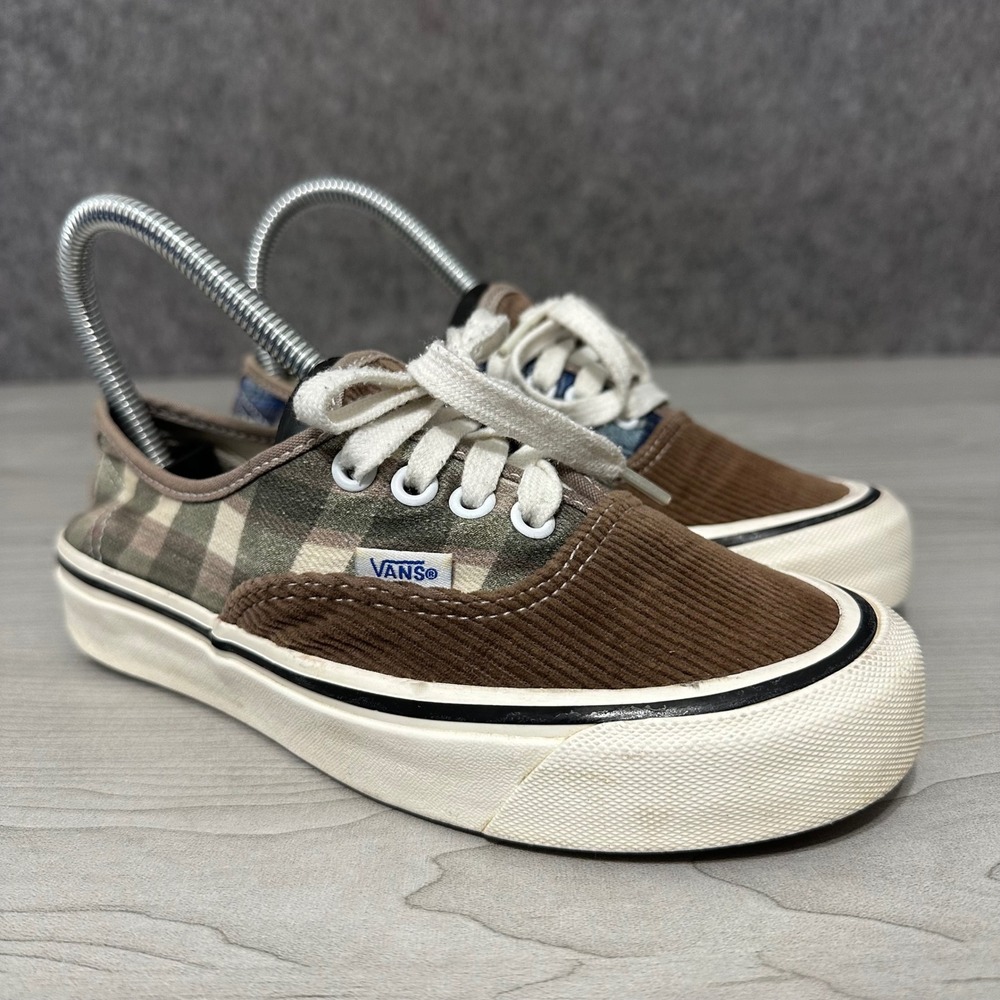 Vans Authentic 44 DX Sneakers Women 5.5 Brown‎ Cord Plaid Walnut Anaheim Factory
